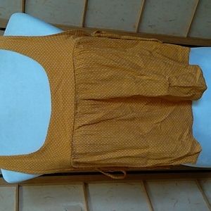 Good Luck Gem orange/yellow and white polka dot tank top size L
